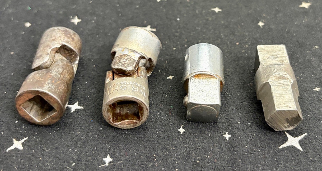 Vtg. Wright Socket Adapters Lot Of 4 2 Are Swivel Various Sizes & Brands