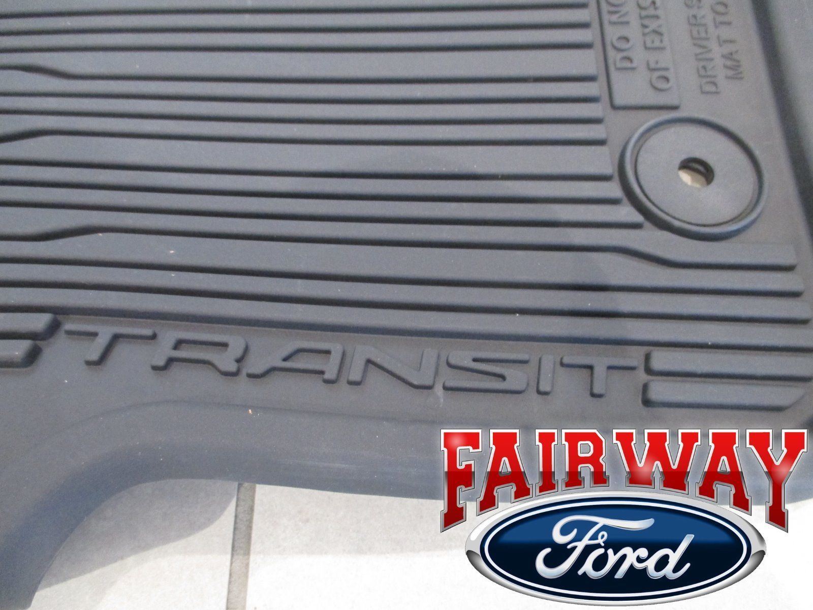17 thru 24 Transit OEM Ford Tray Style Rubber Tray Floor Mat Set 2-pc for CARPET