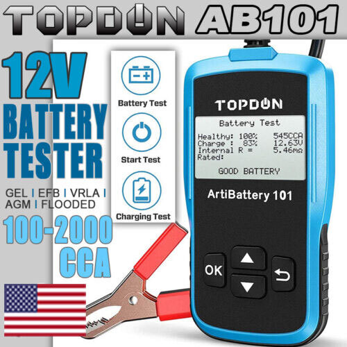 TOPDON 12V Car Load Battery Tester Digital Analyzer Diagnostic Tool LCD Screen