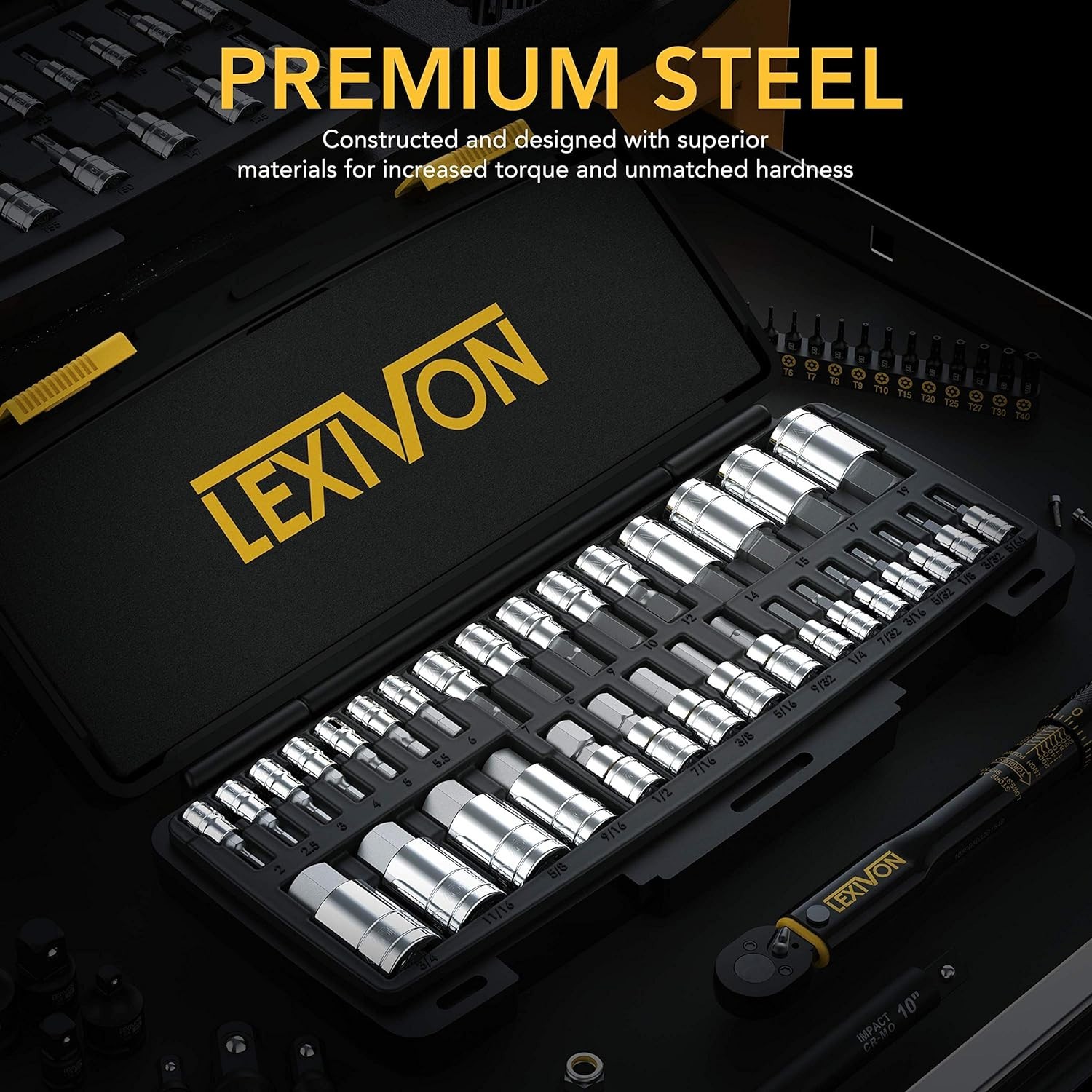 Durable 32-Piece Hex Bit Socket Set – S2 Steel for Ultimate Performance