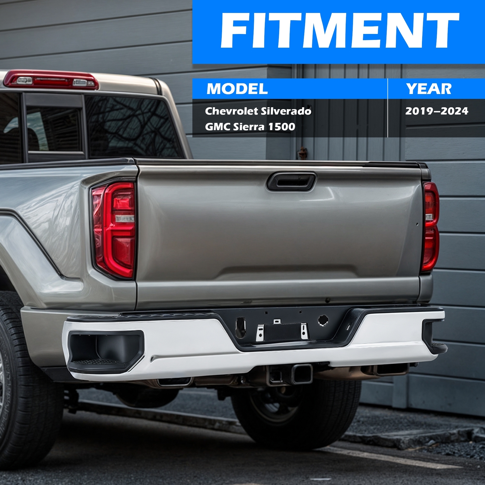 PREENEX NEW Chrome Rear Bumper For 2019-2025 Chevy Silverado GMC Sierra