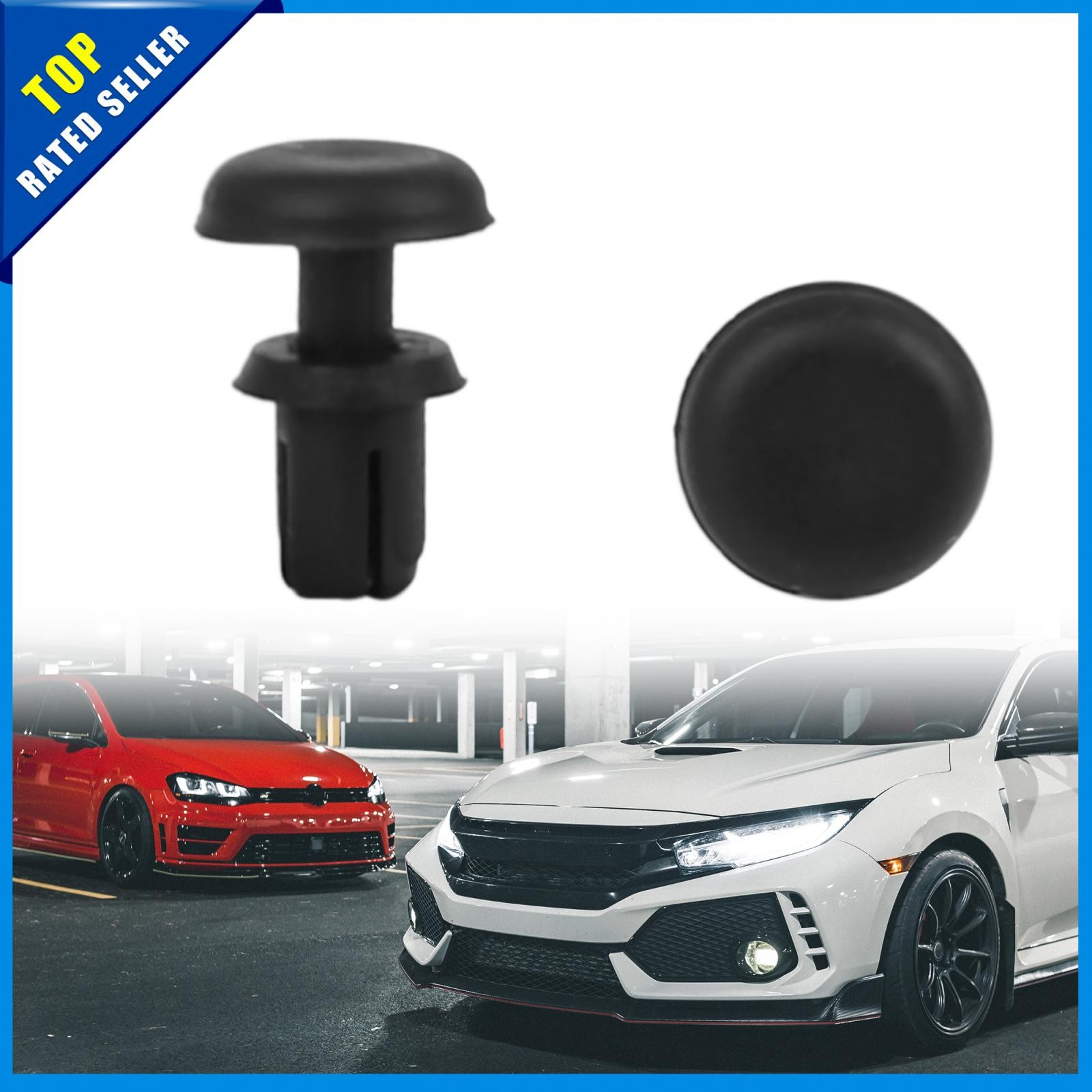 Universal Car 4mm Black Plastic Rivets Push Type Panel Fastener Clip Pack of 30