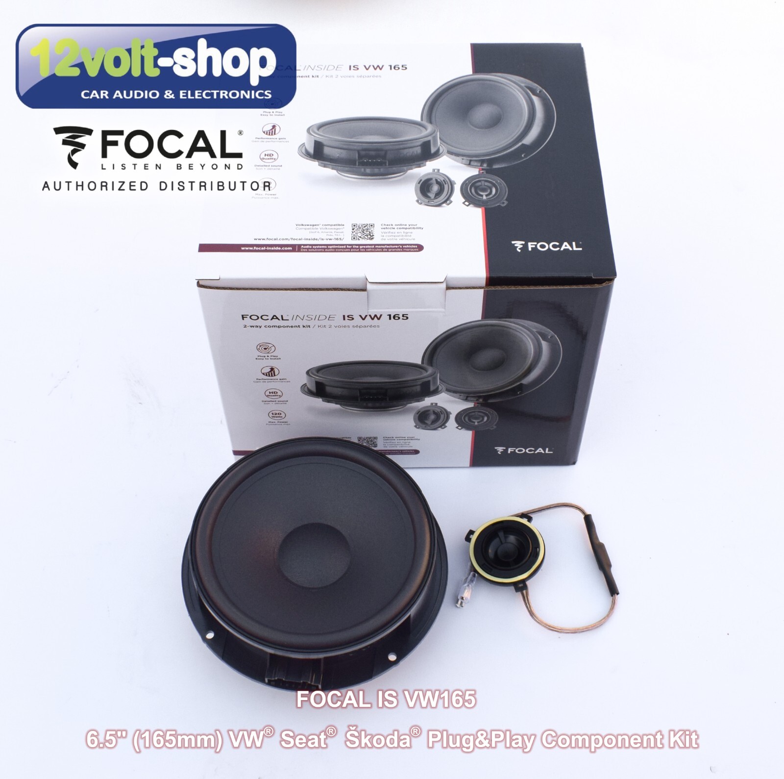 Focal IS VW165 VW/Seat/Škoda Plug&Play 6.5”(165mm) 2-way component kit; 60WRms