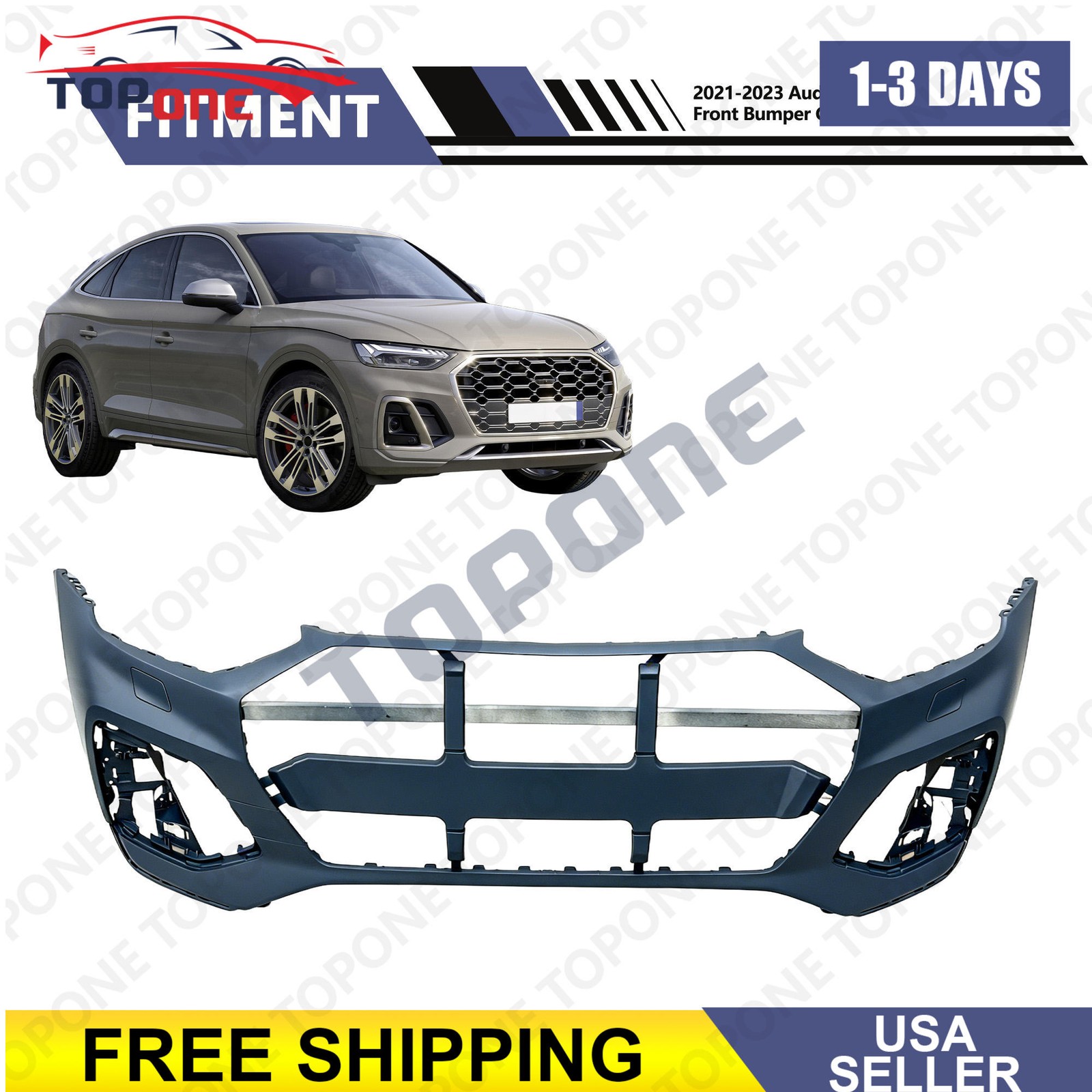 Bumper Cover Fascia Front for Audi Q5 Sportback SQ5 2021-2023