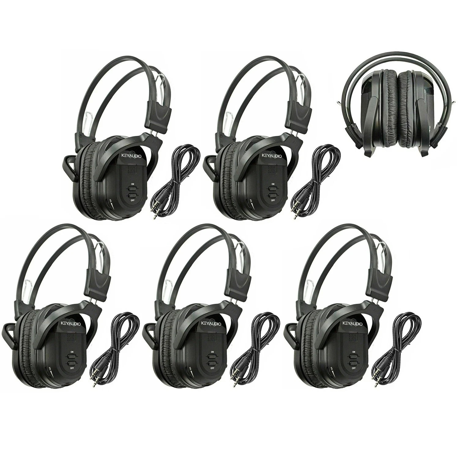 5 Fold In Wireless Headphones For Chrysler Vehicles Rear DVD New Headsets 601B