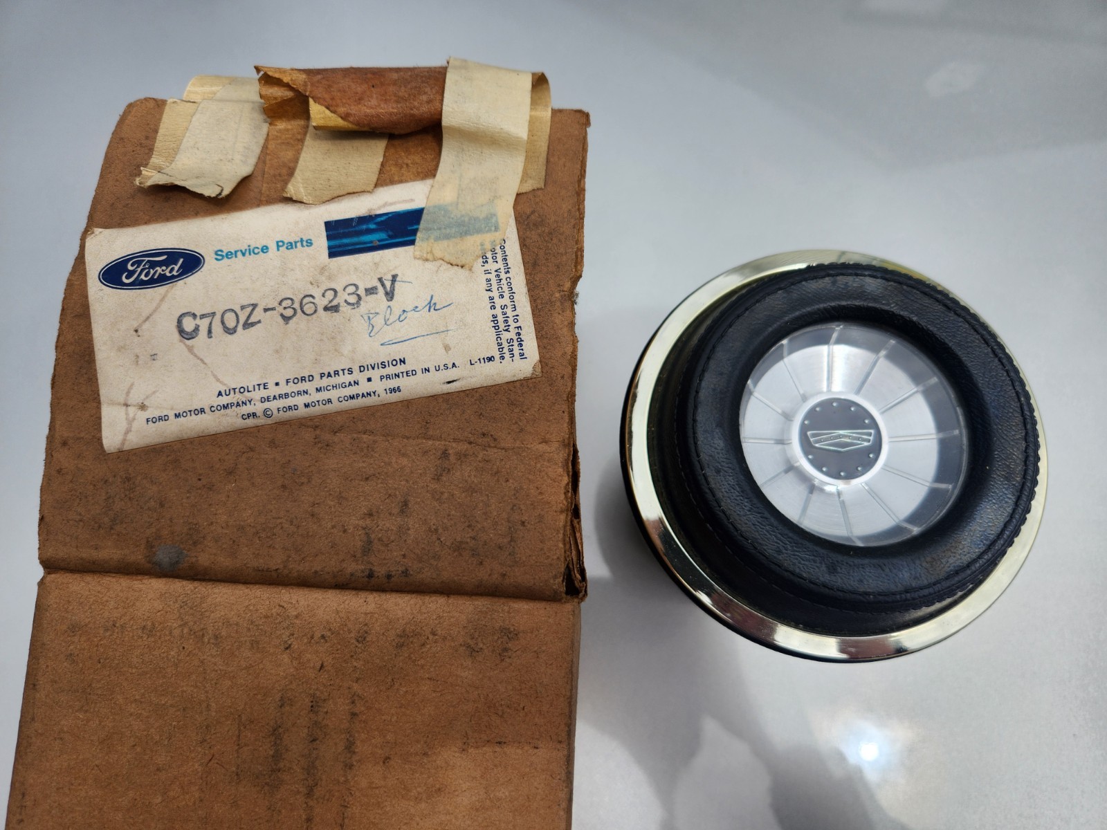 NOS 1967 Ford Fairlane Falcon Steering Wheel center C7OZ-3623-S? black