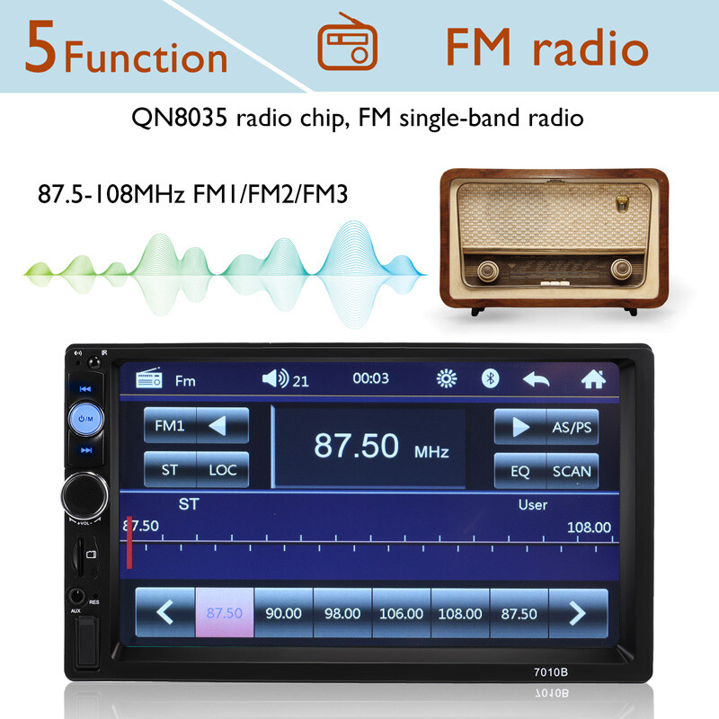 2DIN 7″ HD Car Stereo Radio MP5 Player Bluetooth Touch Screen With Rear Camera