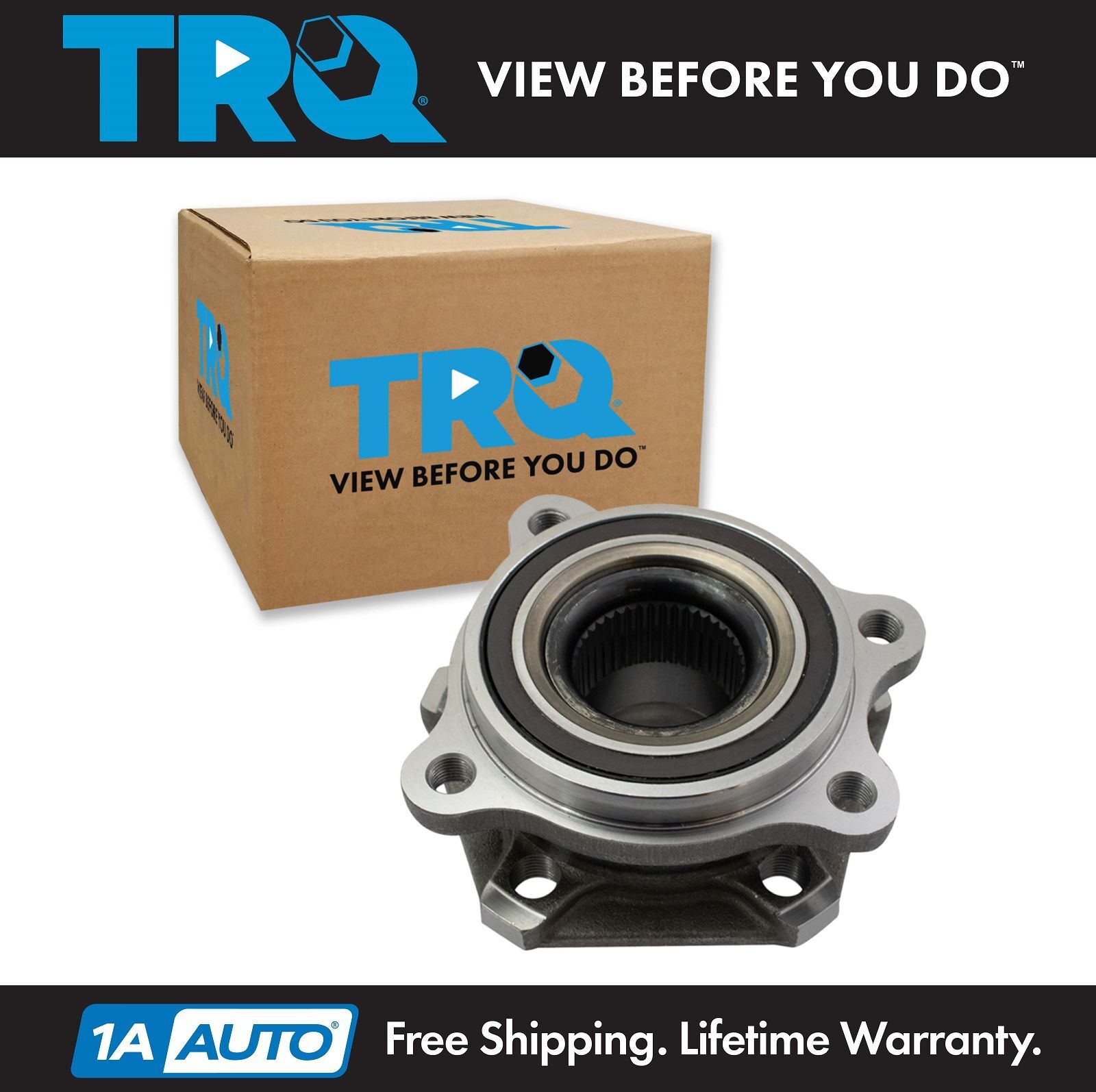 TRQ Front Wheel Bearing & Hub Assembly LH Driver or RH Passenger Side for Audi