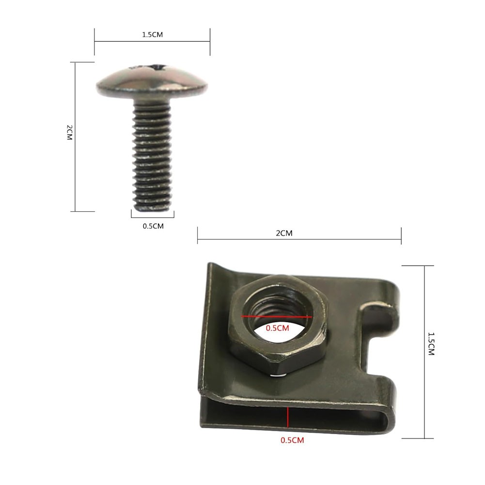 U-Shaped Nut Clip Set Self-Tapping Screw Car Mudguard Bumper Fender Engine Cover