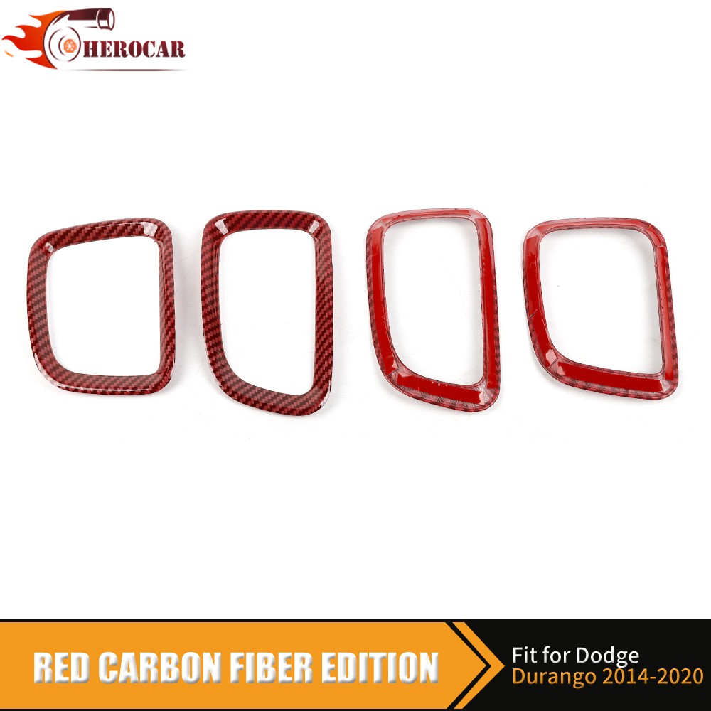 16Pcs Red Carbon Fiber Full Interior Kit Cover Trim for Dodge Durango 2014-2020