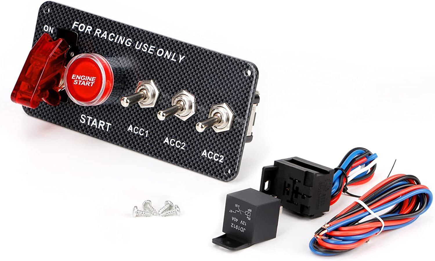 Ignition Switch Panel 12V Racing Car Engine Start Push Button Switch Panel Ca…