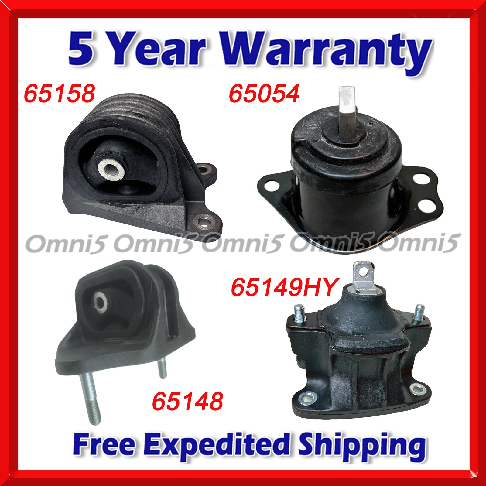 O110 Fits 2014-2017 Honda Accord 2.0L FHEV AUTO Motor & Transmission Mount 4pc