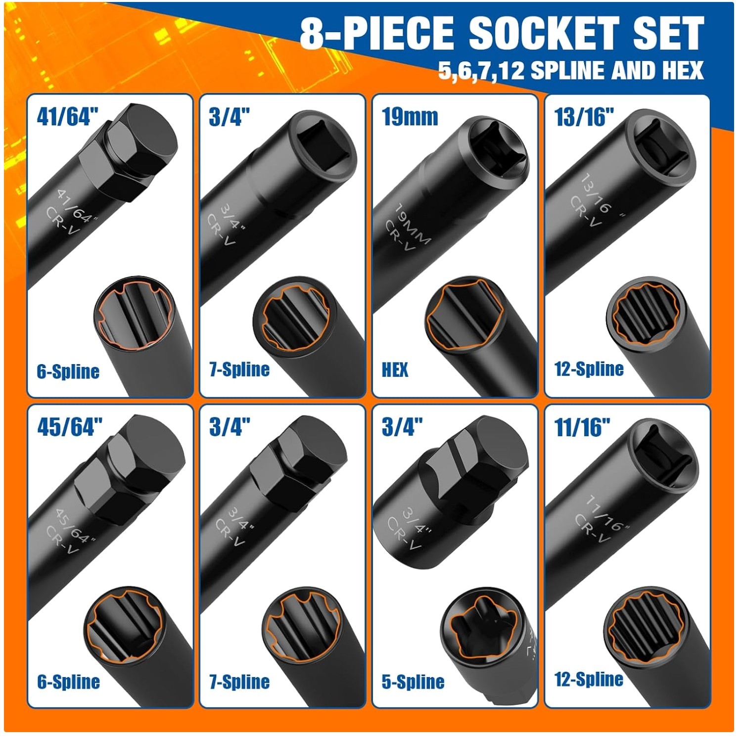 Master Lug Nut Key Set – 8-Piece Socket Kit