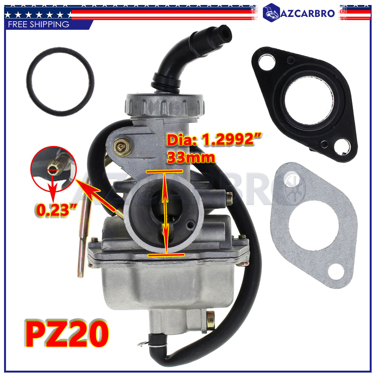 PZ20 Carburetor For 49cc 70cc 90cc 100cc 110cc 125cc Chinese ATV Coolster NST