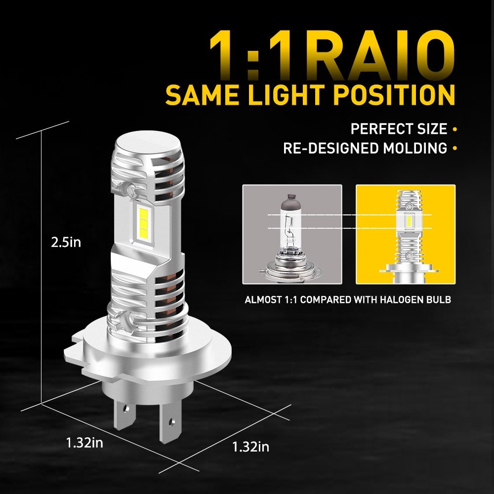 AUXITO LED Headlight High Low Beam Replace H7 Bulbs White 60Days Free Return P
