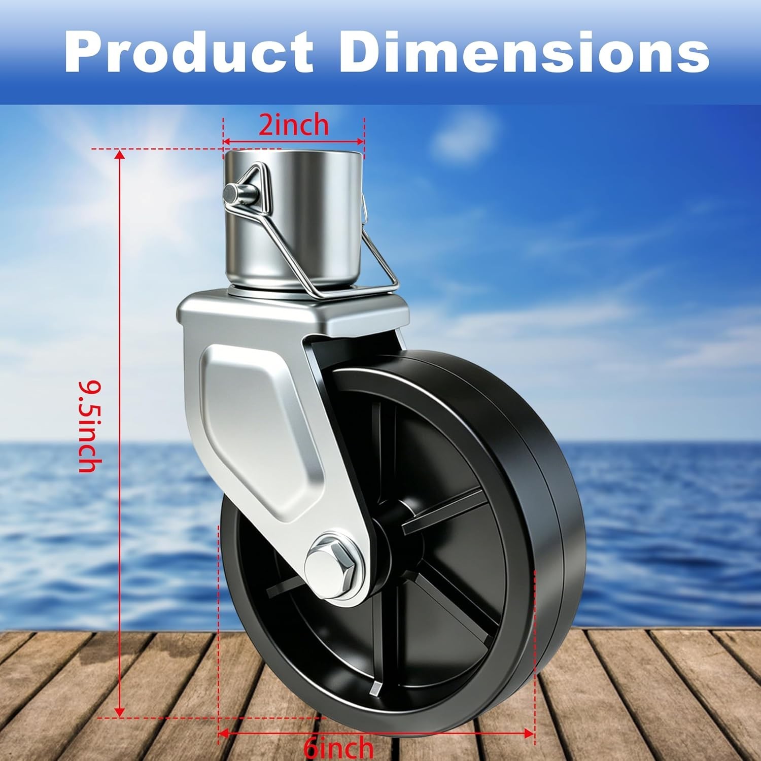 Durable 6-Inch Trailer Jack Wheel – Corrosion-Resistant Design, 1200lb Capacity
