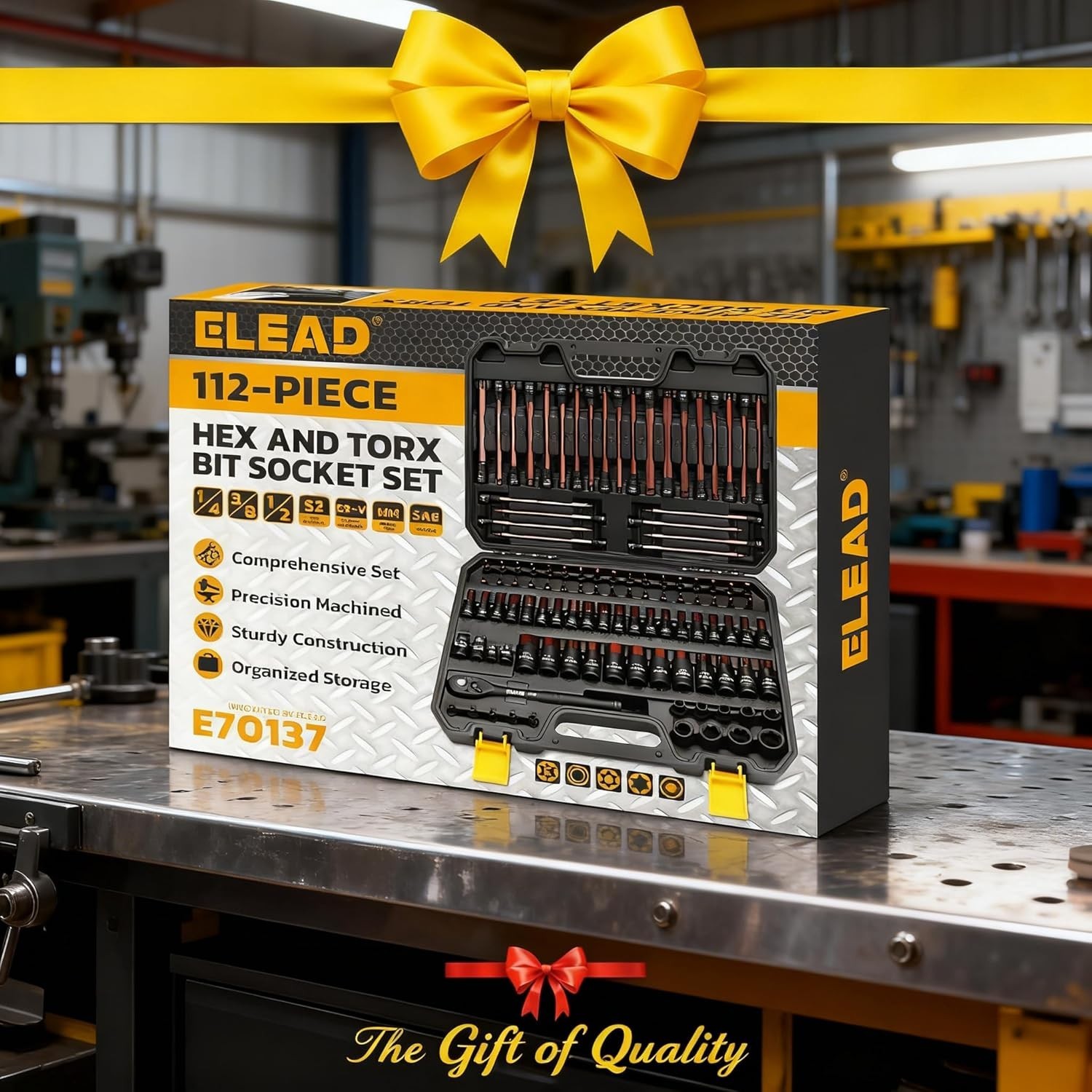 Comprehensive 112-Piece Bit Socket Set with Extra-Long Bits