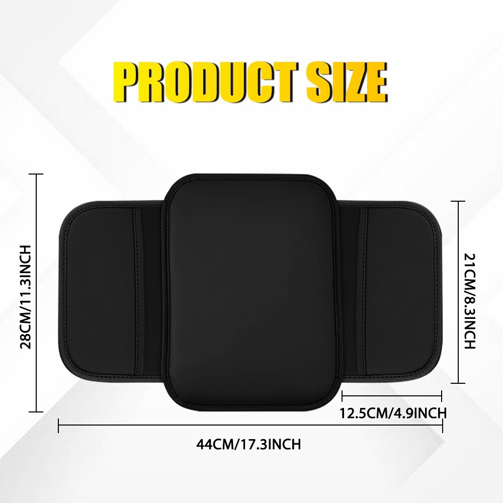 Leather Car Armrest Cushion Pad Cover Center Console Storage Box Mat Protector