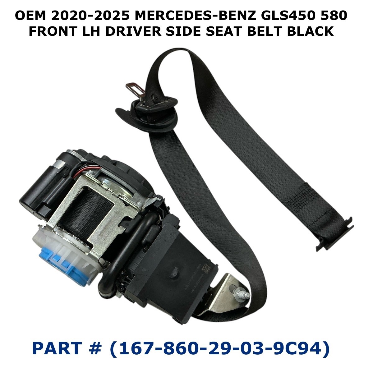 2020-2025 Mercedes-Benz GLS450 580 left side seat belt BLACK 167-860-29-03-9C94