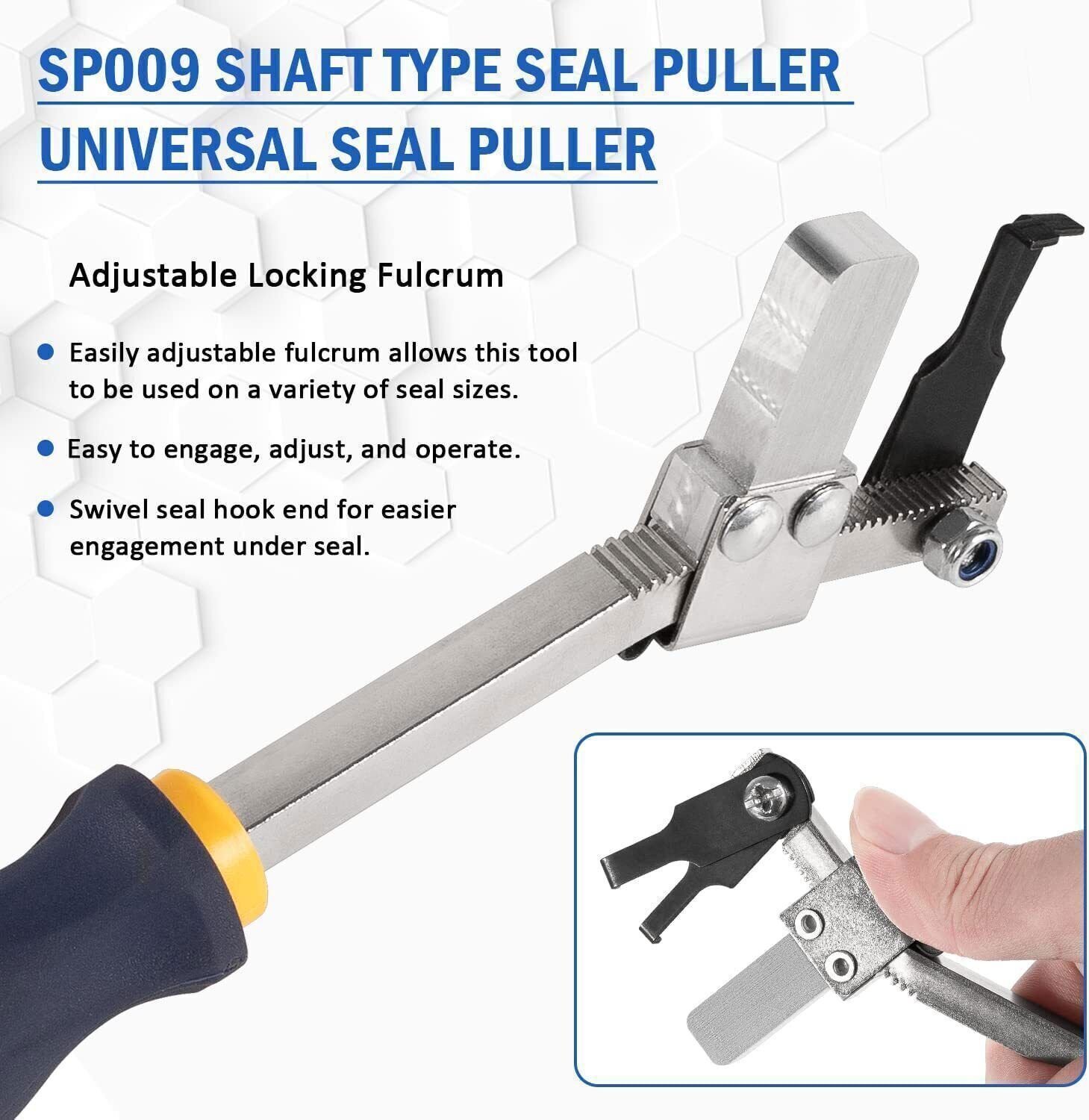 Shaft Type Seal Puller W/ Spare Hook Crankshaft Camshaft Remover Auto Tool 58430