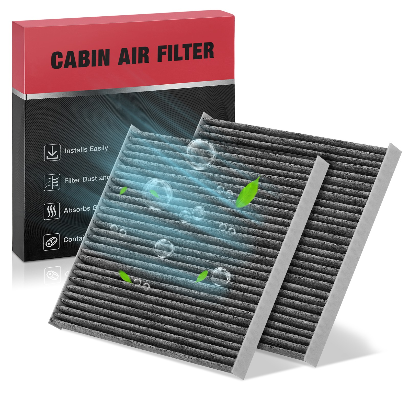 2PC Activated Carbon Front Cabin Air Filter for 2011-2015 Kia Optima 2.0L 2.4L