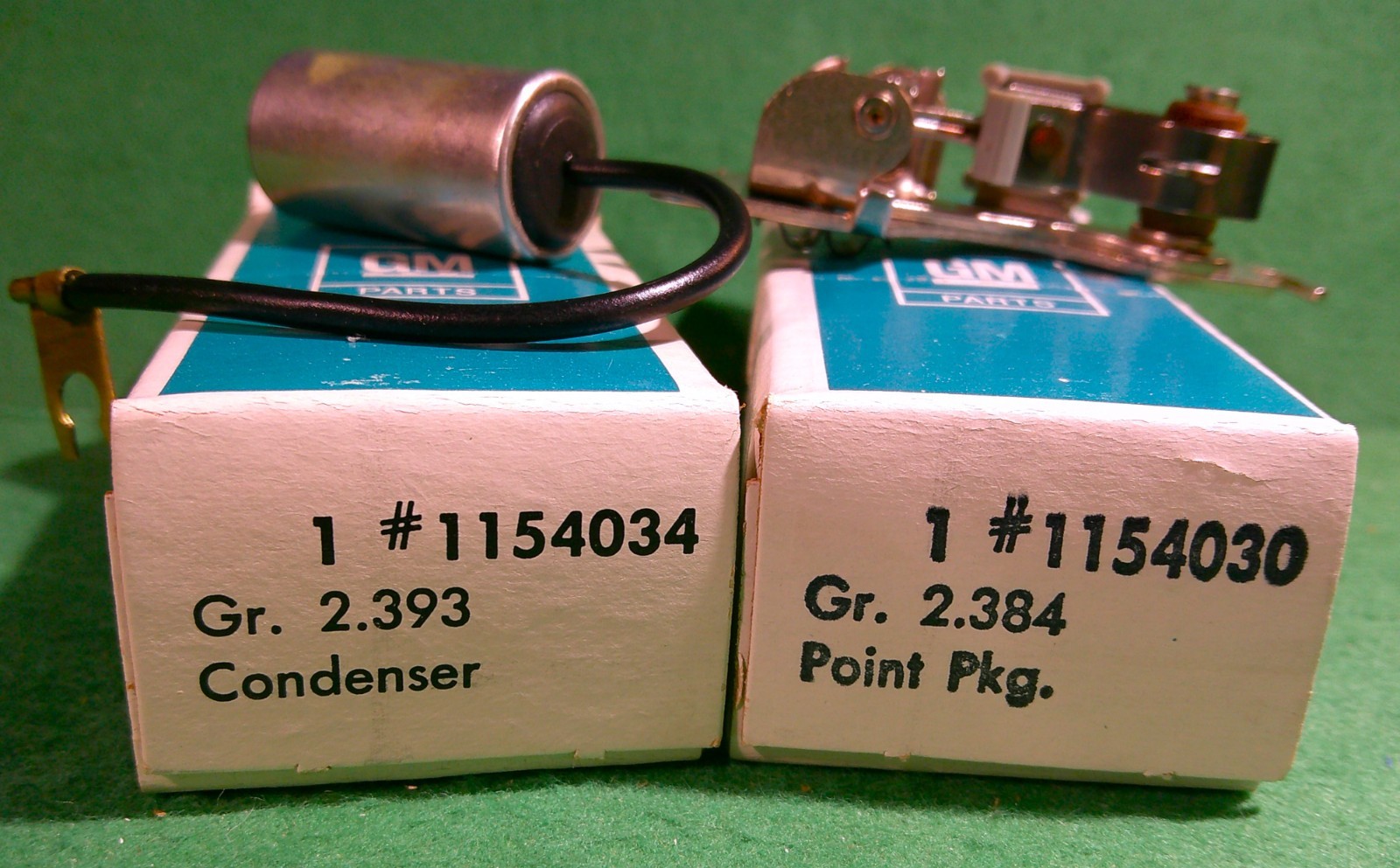 NOS OEM GM Point Pkg. 1154030 + 1154034 Condenser as shown in the 6 photos