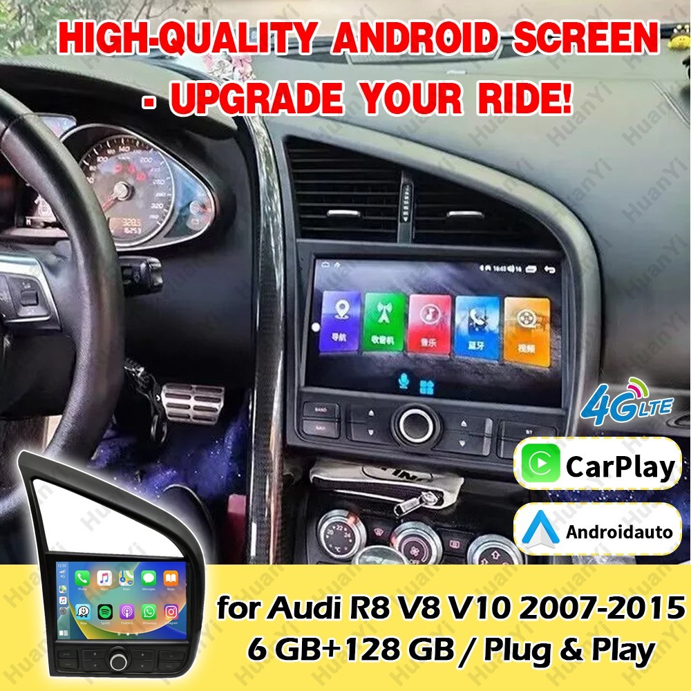 128GB Android 13 Car Radio Stereo GPS NAVI Carplay Head Unit for Audi R8 V8 V10