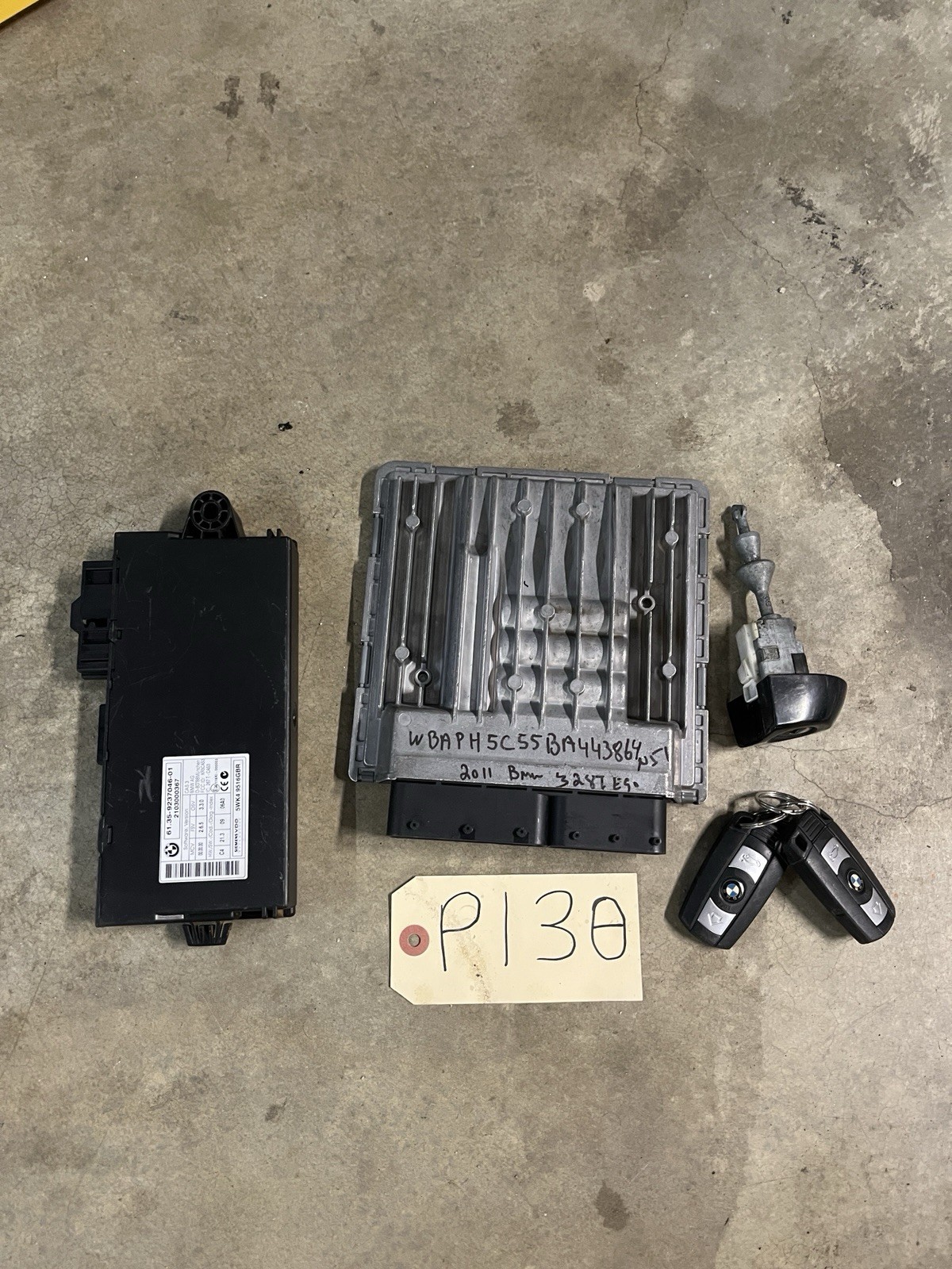 2009-2011 BMW 328i E90 MSV80.1 N51 Engine Computer DME Cas With Key Lock Cylinde