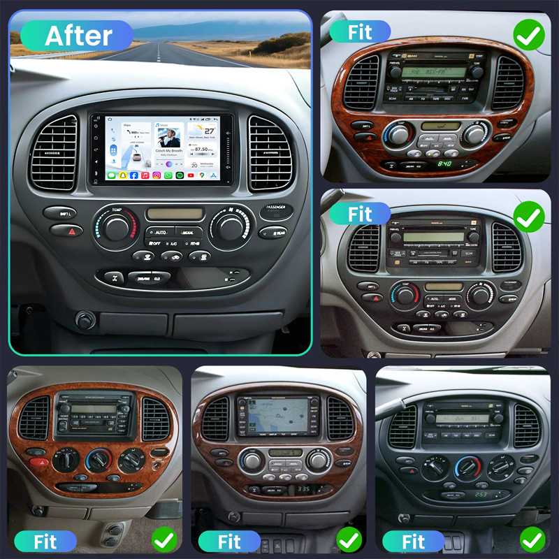 7″ 4+64GB Toyota Tundra 2000-2006 Car Radio Android 15 Apple CarPlay 2DIN GPS