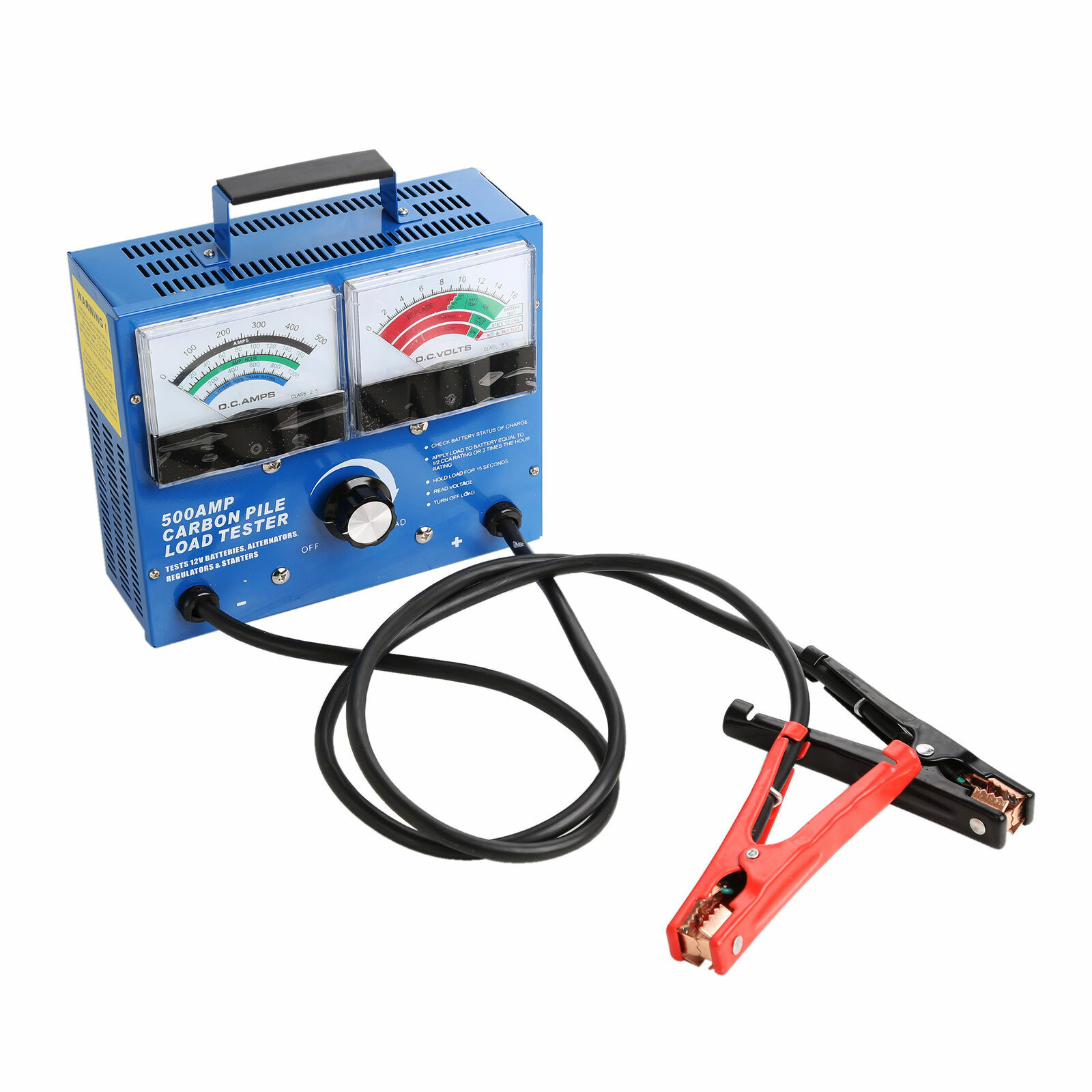 Portable Carbon Pile Load Test Alternator Tester for 6 or 12 V Lead-acid Battery