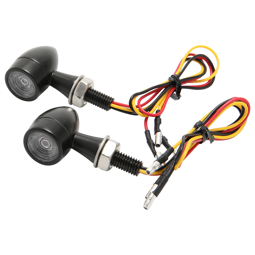 Motorcycle LED Bullet Mini Turn Signals Brake Blinker Light Indicator Amber+Red