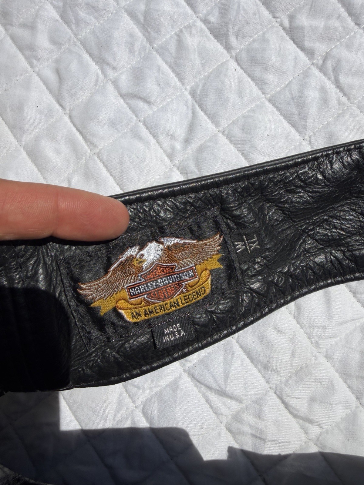 Genuine Harley-Davidson Black Womens Leather Chaps Size XL Made In USA 29 Inseam