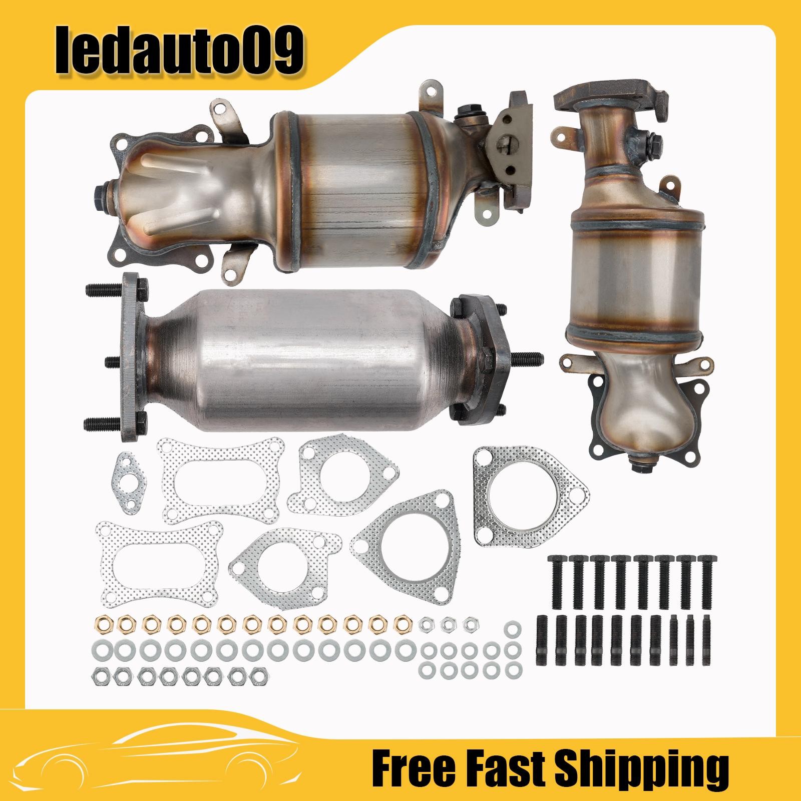 3PC Catalytic Converter Front Left Right Rear For 2011-2014 Honda Odyssey 3.5L