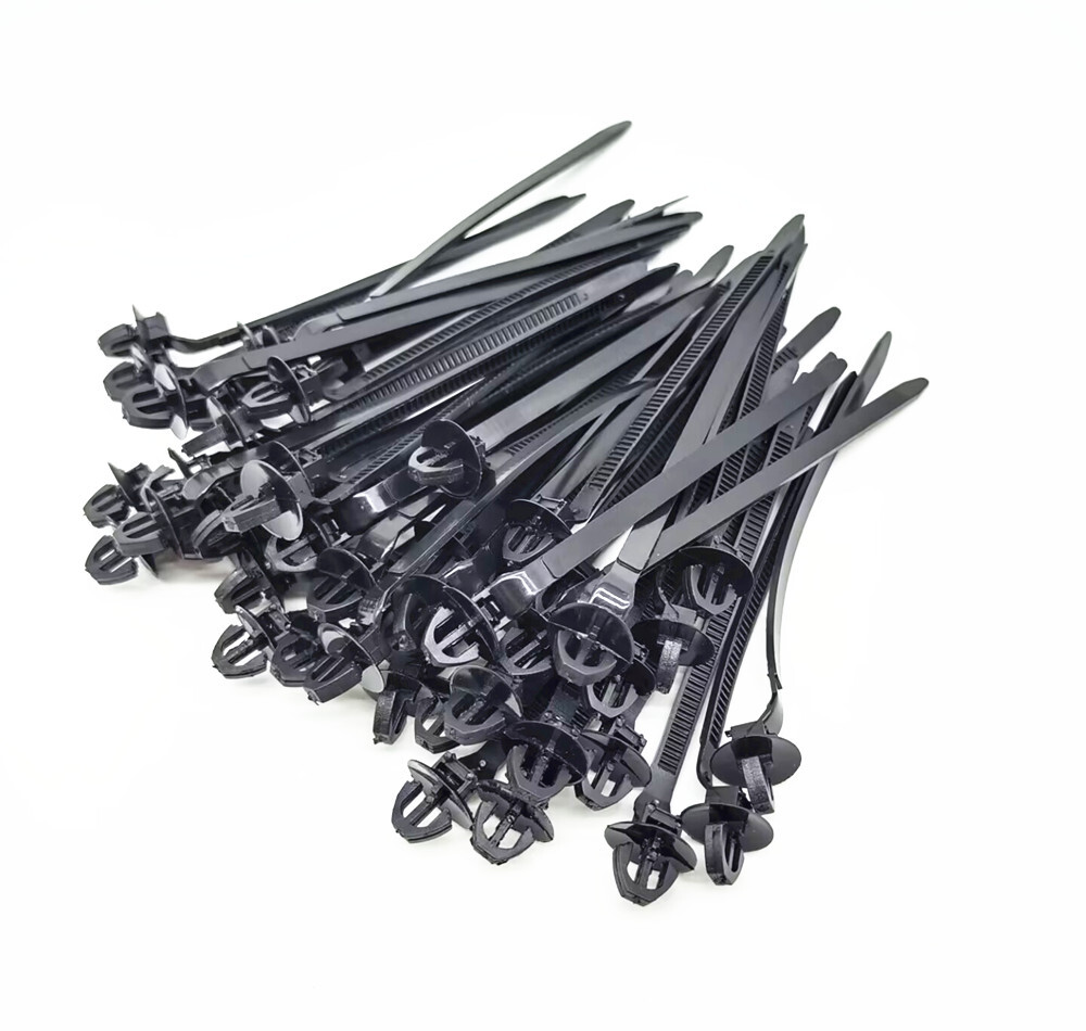 Push Mount Cable Ties Car Bundled Wire Harness Line Band Zip Fastener Clips Kit
