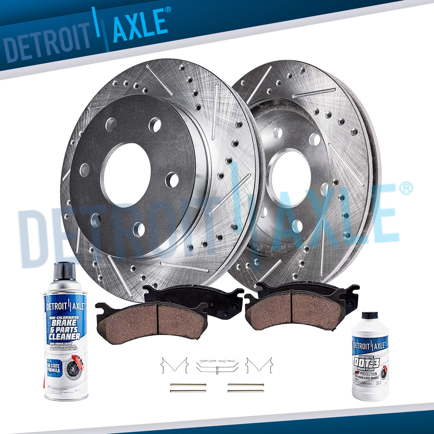 Front Drilled Rotors Ceramic Brake Pads for 2000 – 2006 Toyota Tundra Sequoia