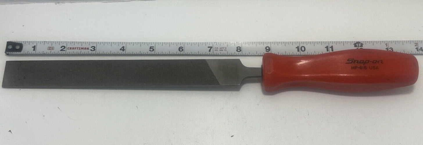 Snap On HF-616 Red Screw in Hard Handle Hand File Smooth USA EUC