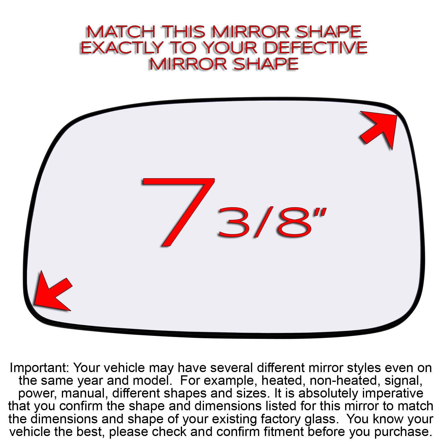 Driver Left Side Mirror Glass Replacement For 07-11 Toyota Camry Backing Plate