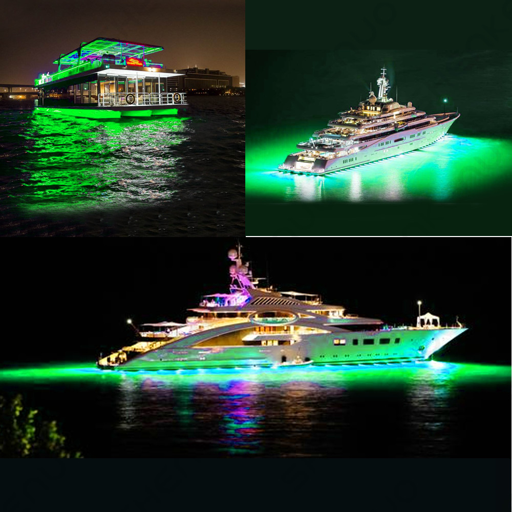 GREEN LED Boat Light Deck Waterproof IP67 Bow Trailer Pontoon Lights Kit Marine