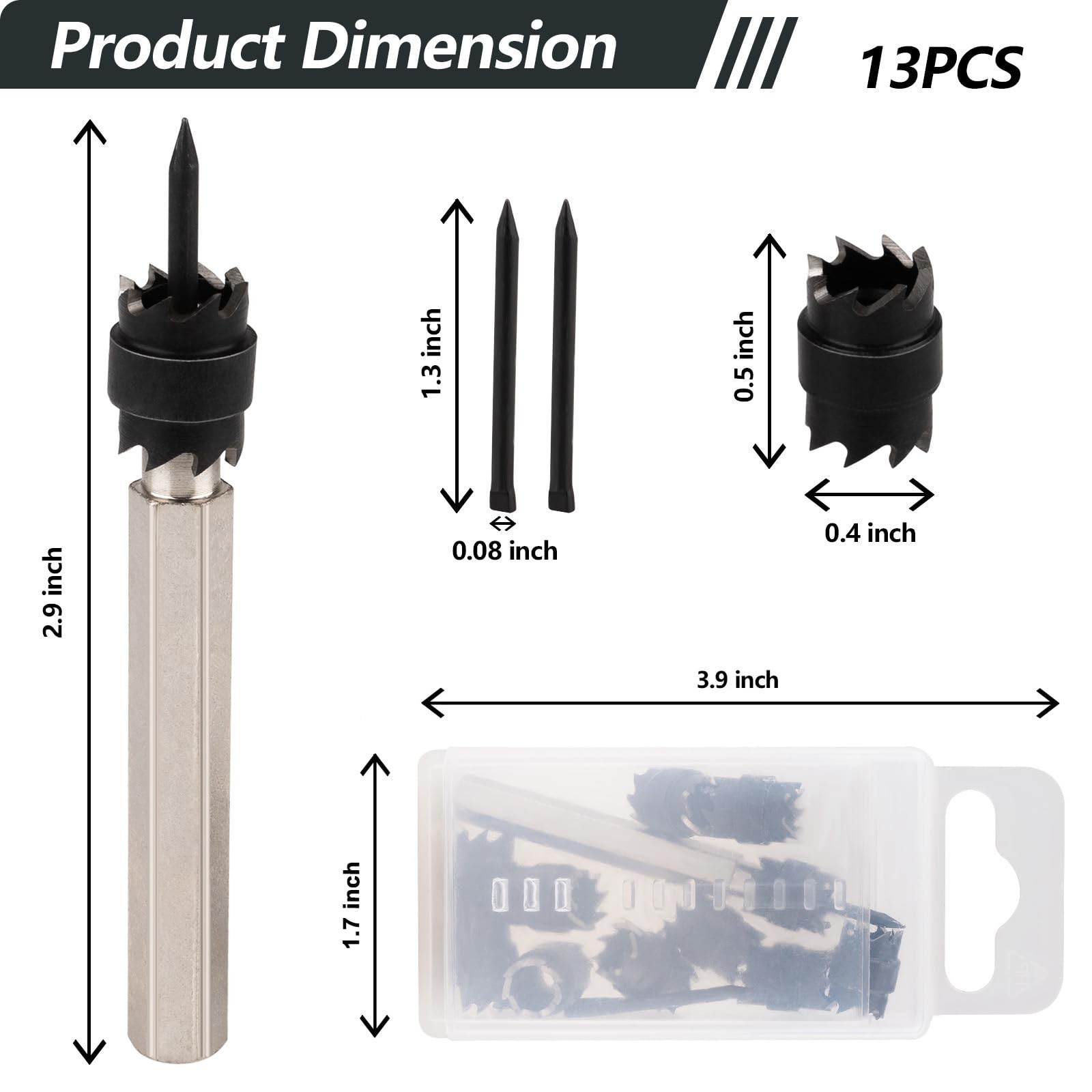 Gickbusus 13-Pack Spot Weld Cutter Set, Double-Sided 3.5 x 1.6 x 0.5 inches