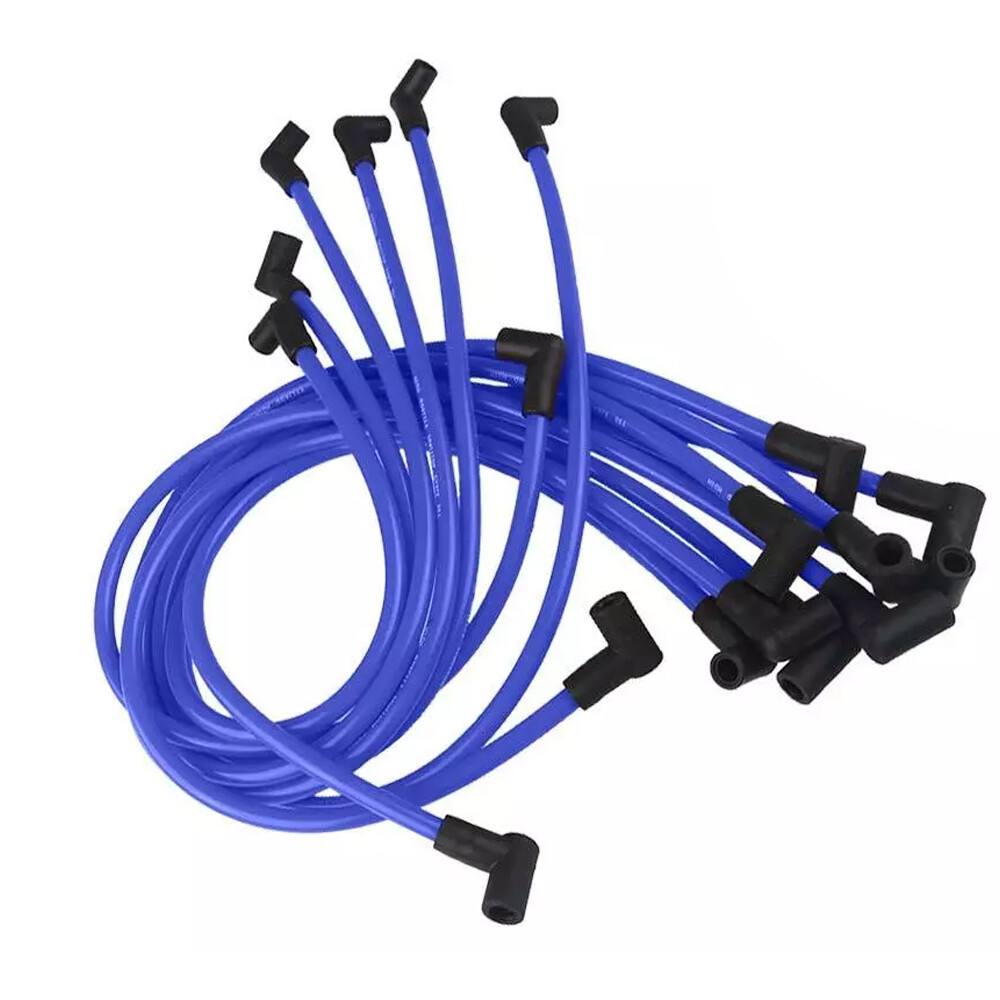 9PCS Racing Spark Plug Wires 10.5mm For Chevy 350 SBC BBC V8 Ignition Wires Blue