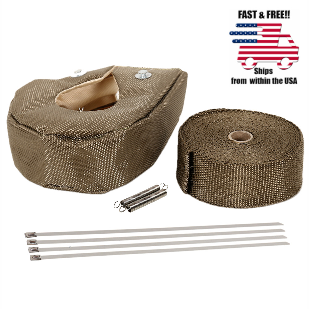 T3 Titanium Turbo Heat Shield Blanket Cover 2″ 50FT Exhaust Header Wrap Tape US