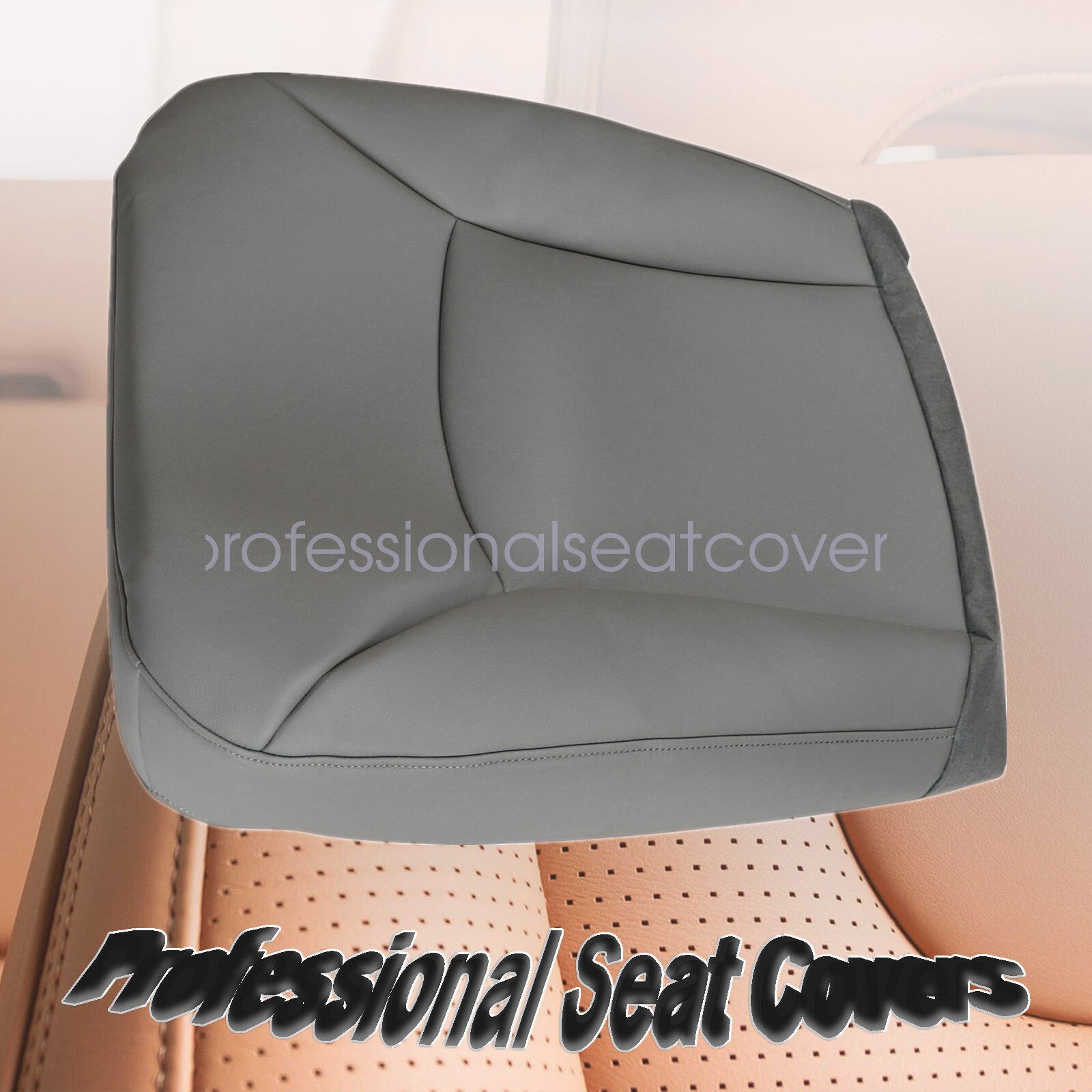 Fits 2002-2008 Ford E150 E250 E350 Driver Side Bottom Leather Seat Cover Gray US