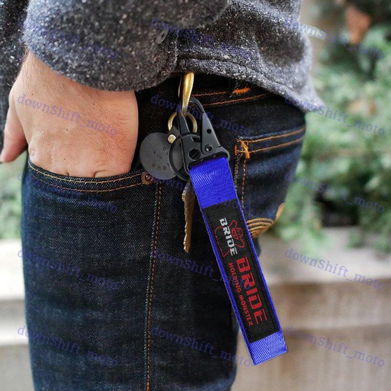 Universal Keychain Metal key Ring Hook Strap Lanyard Nylon for BRIDE RACING JDM