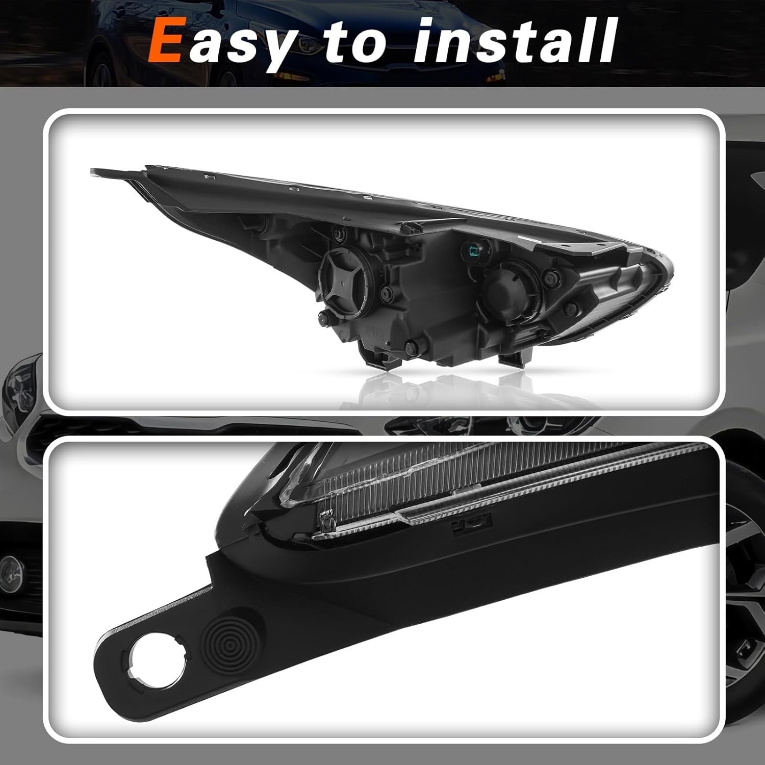 Passenger Halogen Headlight Assembly for KIA Forte Sedan 2019-2021 W/o LED DRL