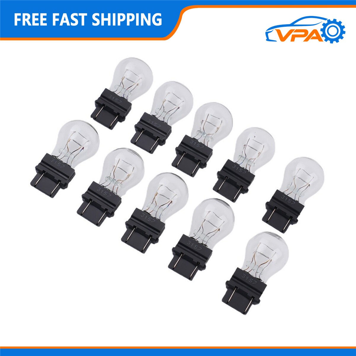 10 Pack Clear Tail Signal Brake Light Bulb Lamp – USA 3157