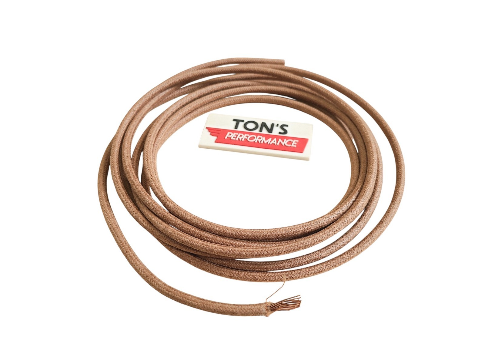 10 feet Vintage Braided Cloth Covered Primary Wire 12 gauge 12g ga Solid Brown