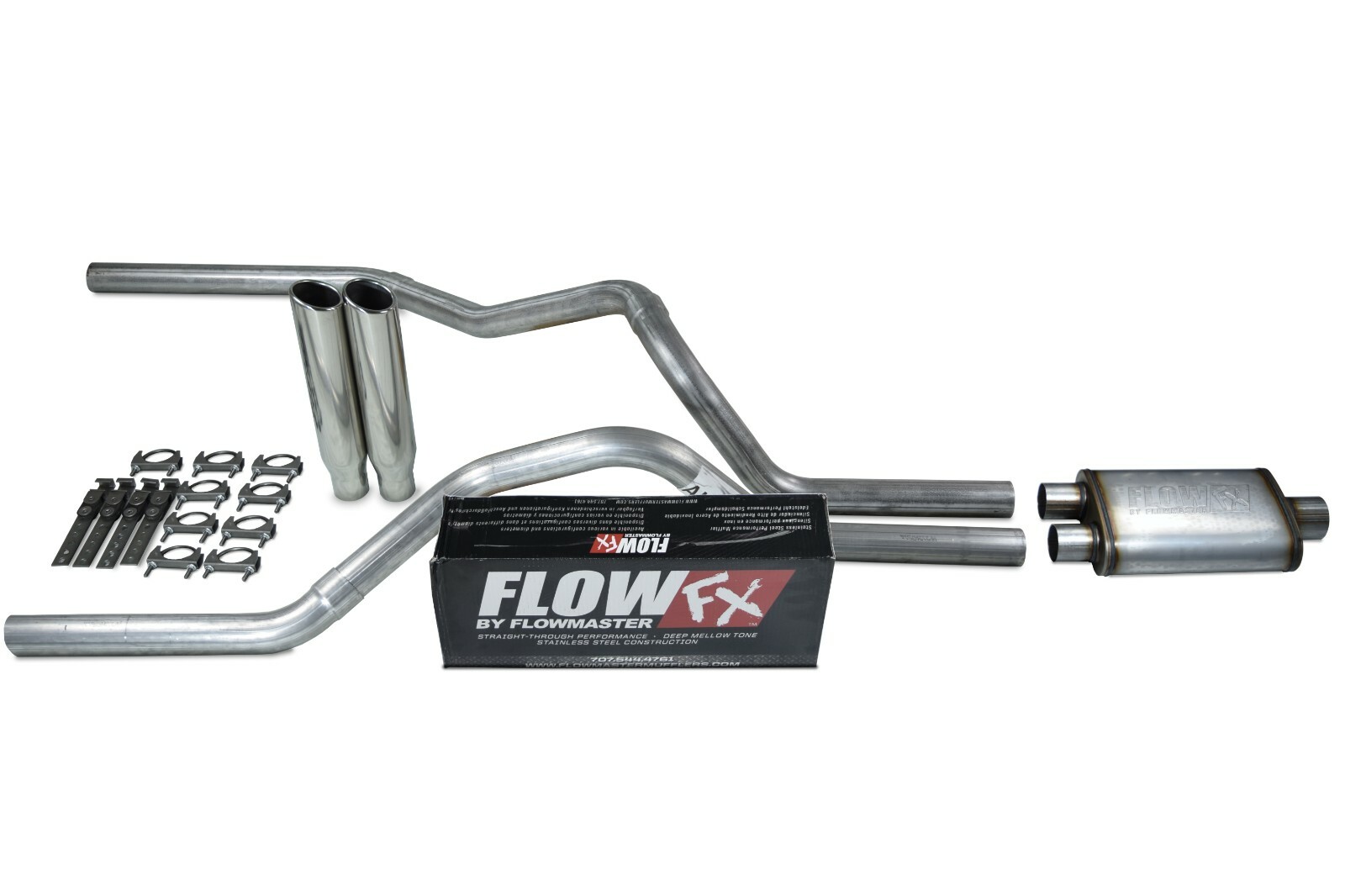 Ford F150 Truck 15-18 2.5″ Dual Exhaust Kits Flowmaster Flow FX Clamp Tip