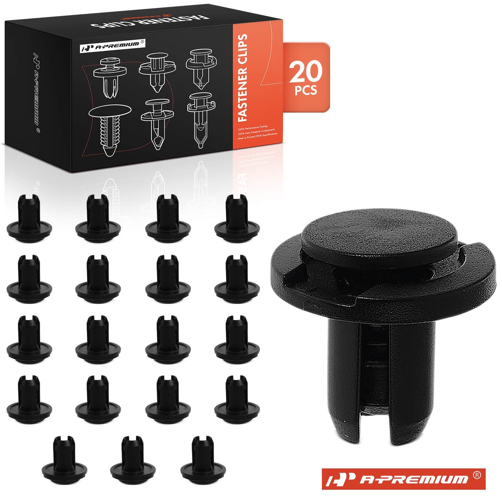A-Premium 20Pcs 10mm Nylon Grille Mounting Push-Type Retainer for Honda Civic