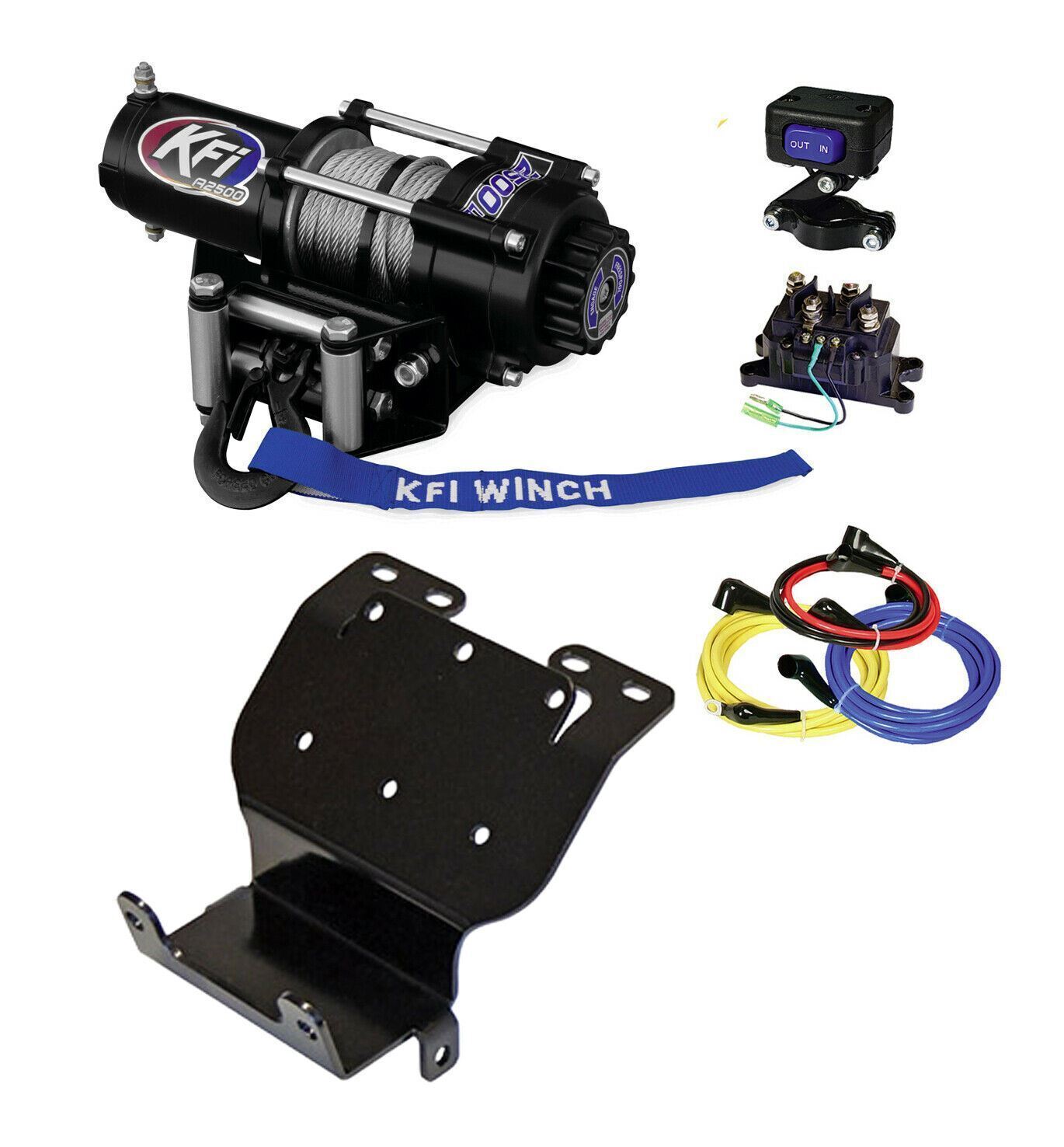 KFI A2500 2000lb winch & mount kit fits 1993-2000 Honda Fourtrax 300 2×4 & 4×4