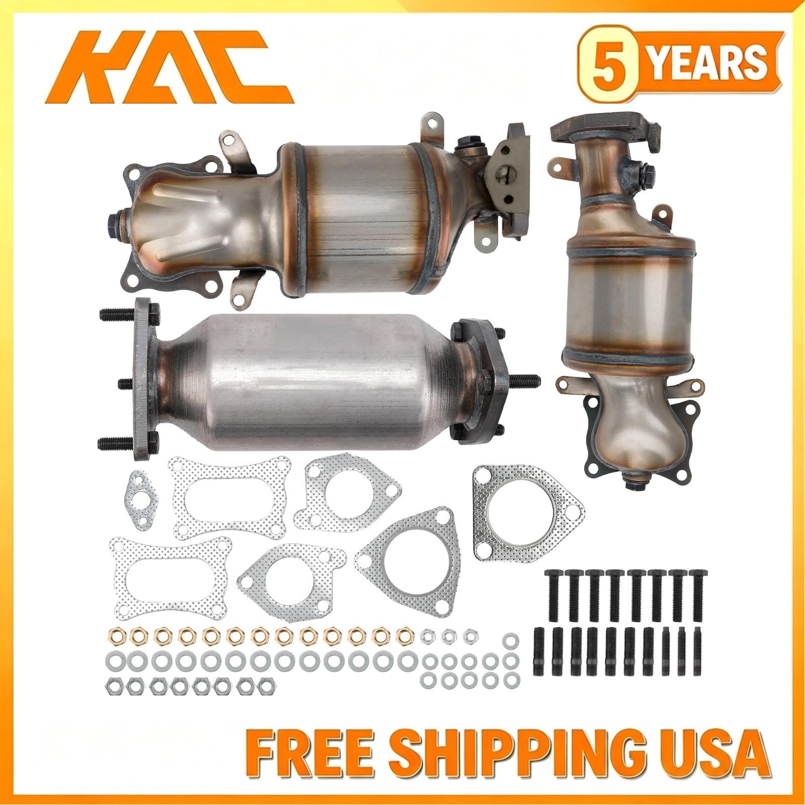 3pcs Catalytic Converter Front Left Right & Rear For 2009-2015 Honda Pilot 3.5L